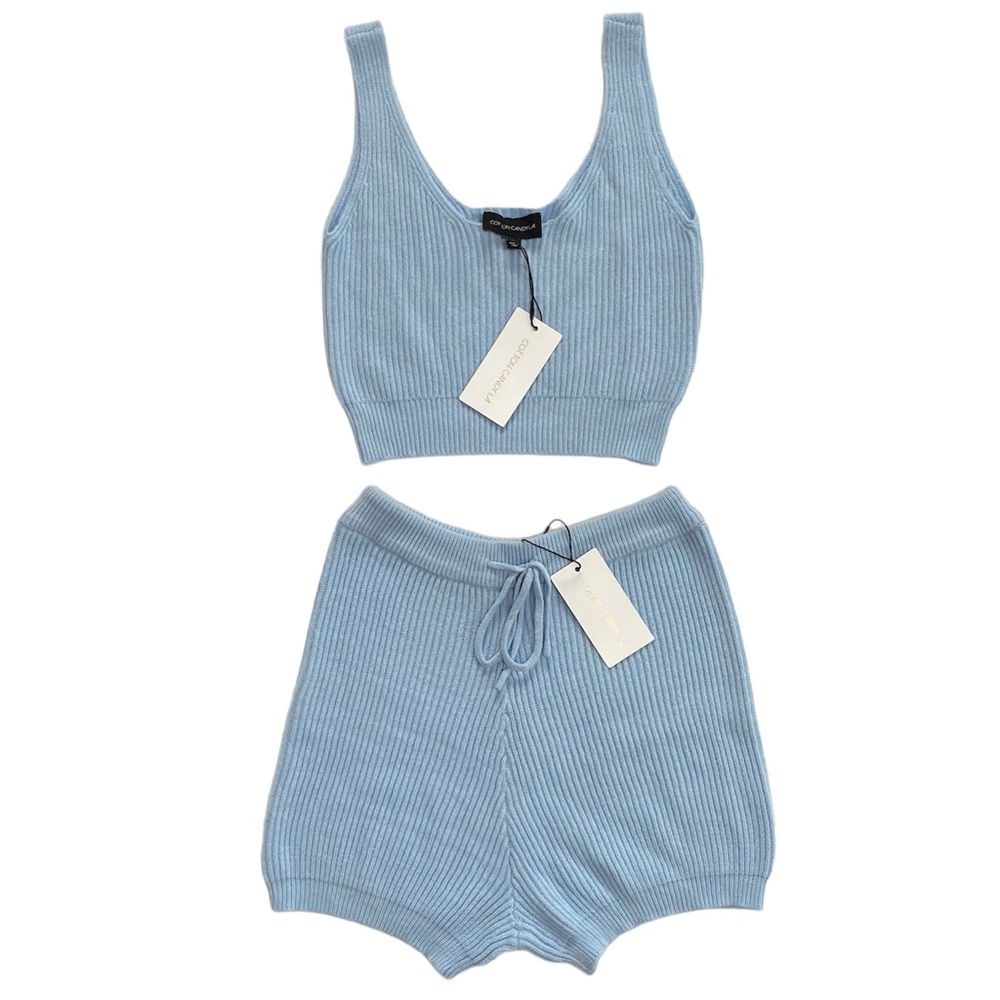 Cotton Candy LA Knit Set Sky Blue Large NWT